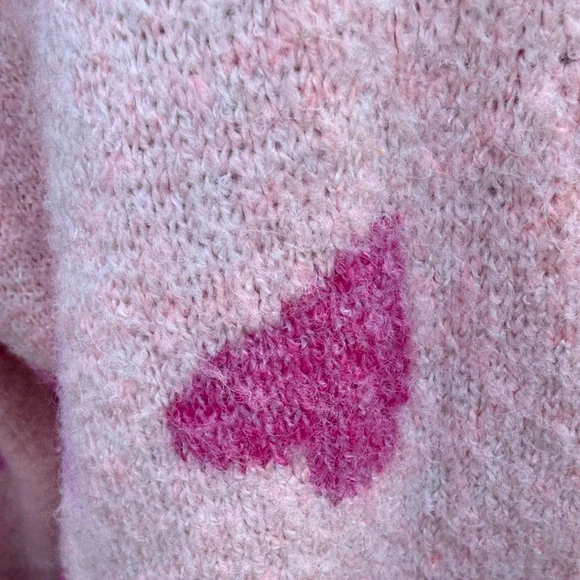 cupcakes & cashmere Pink Heart Cardigan large soft - Picture 4 of 9